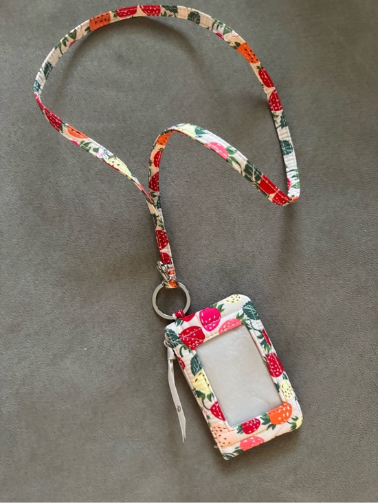 Vera Bradley Accessories - Vera Bradley Strawberries zip ID lanyard